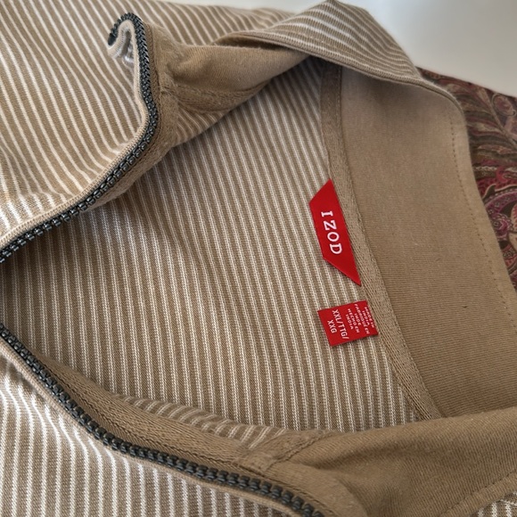 IZOD Sweat Shirt Mens Striped XXL /TTG TOP zip front - Picture 2 of 12